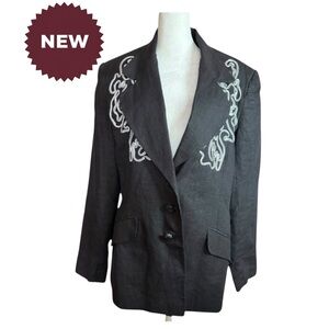 Active Seller! Harris Wallace Vintage  Embroidered Blazer NWT 80s Power Suit